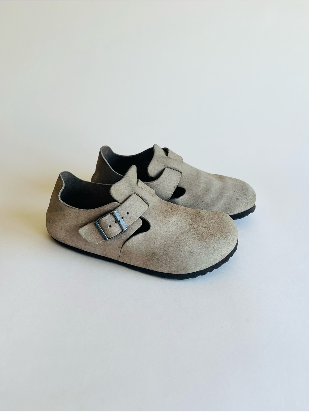 Birkenstock Gray Suede Genuine Leather Clogs Loafers size EUR 37, US 6.5